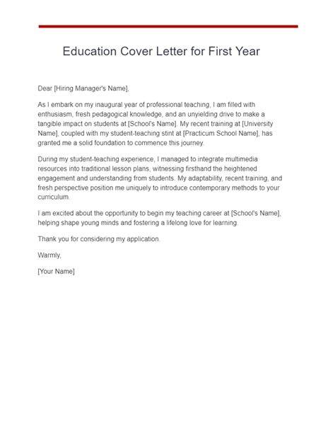 Cover Letter Sample Education