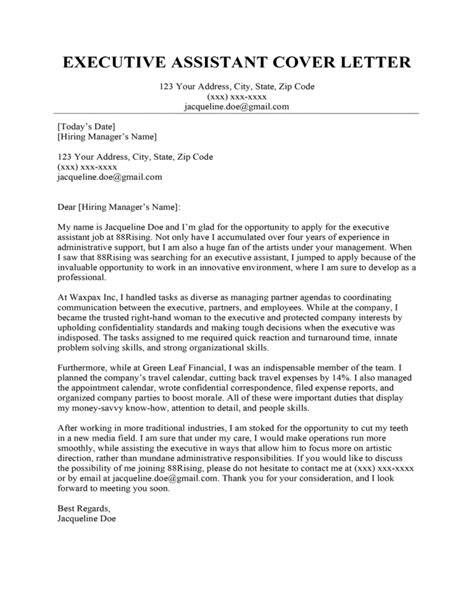 Cover Letter Sample Executive Assistant