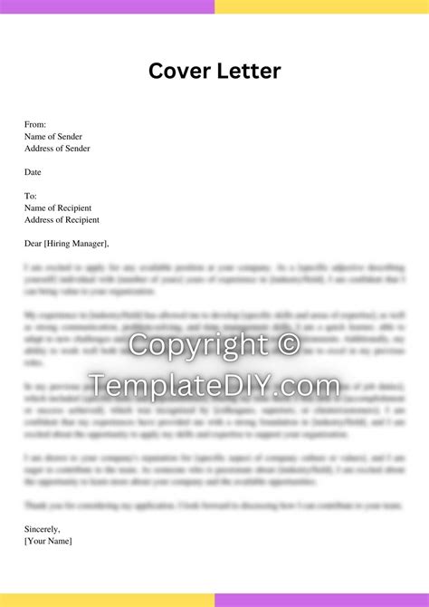 Cover Letter Sample Generic