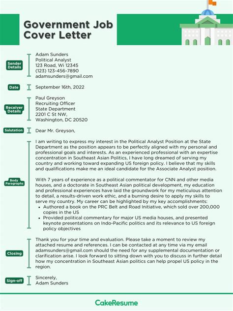 Cover Letter Sample Government Job