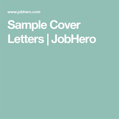 Cover Letter Sample Jobhero