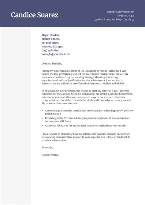 Cover Letter Sample Student
