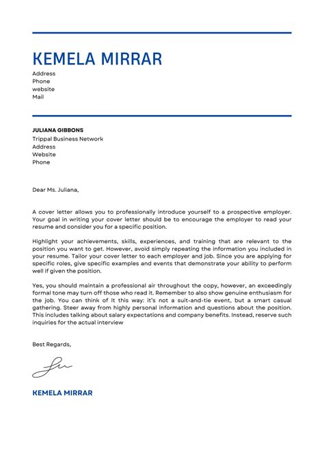 Cover Letter Samples For Job