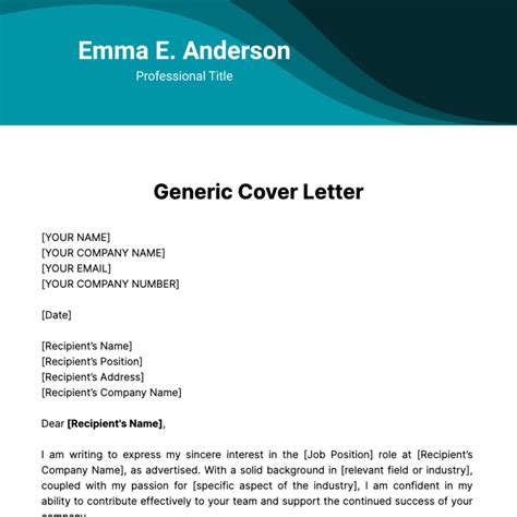 Cover Letter Template Generic