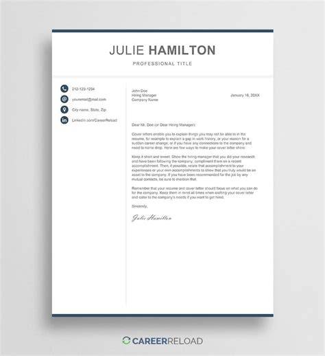 Cover Letter Template Modern