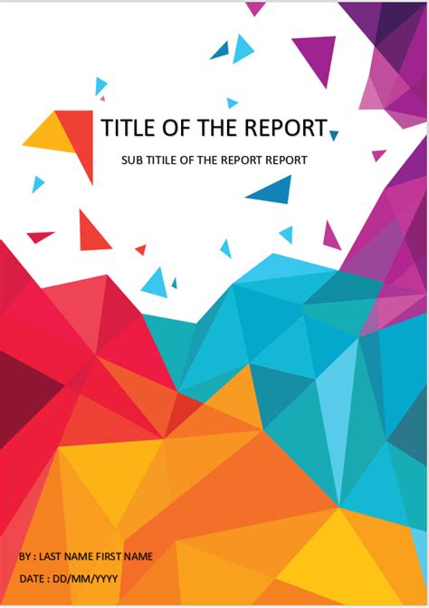 Cover Page - Download Template For MS Word - Geometric Shapes Cover