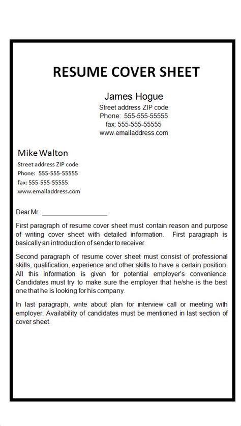 The Ultimate Guide to Nailing Your Job Search: Unleashing the Power of a Flawless Cover Sheet for Your Resume