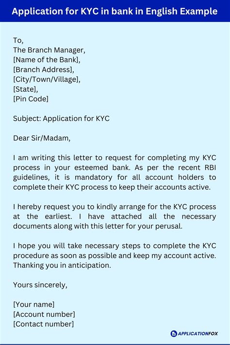 Covering Letter Format For Bank Kyc Updation