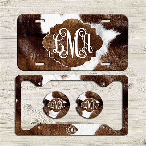 Cow Print License Plate