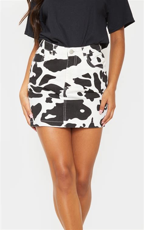 Cow Print Mini Skirt - An Eye-Catching Addition to Your Wardrobe