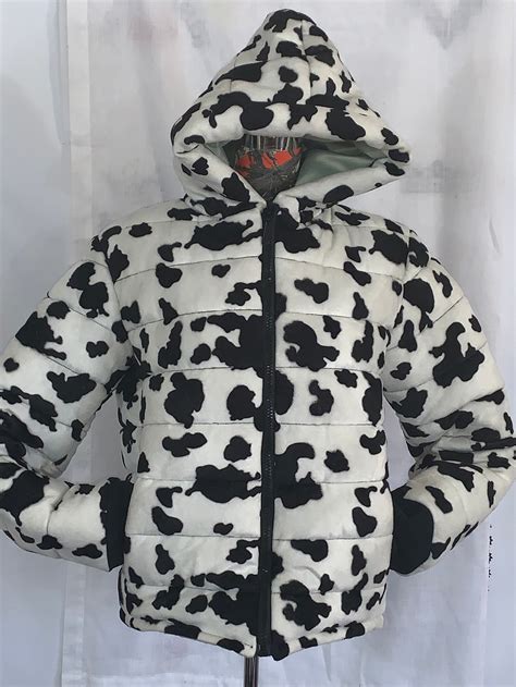 Cow Print Puffer Jacket