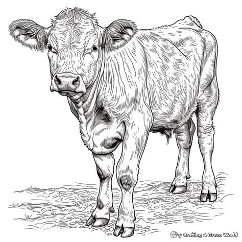 Cow Coloring Pages Realistic