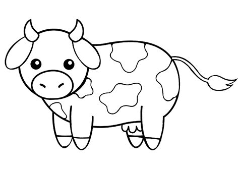 Cow Coloring Pages Simple