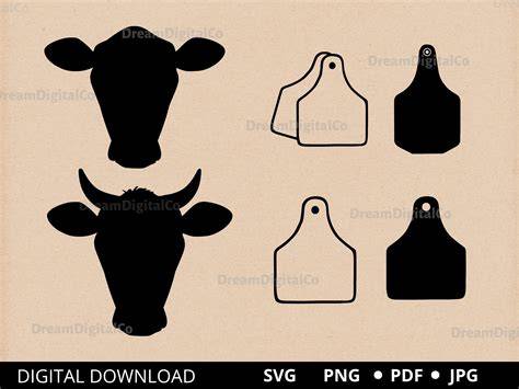 Tag Your Way to a Better Herd with Cow Ear Tag Svg - The Key to Cattle Management Efficiency!