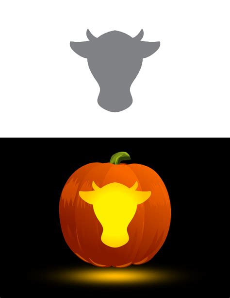 Cow Pumpkin Template