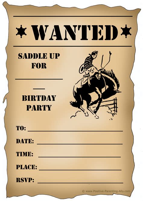 Cowboy Birthday Invitations Templates Free