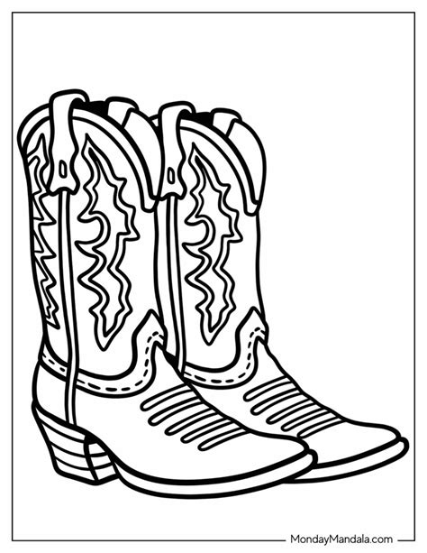 Cowboy Boots Coloring Page