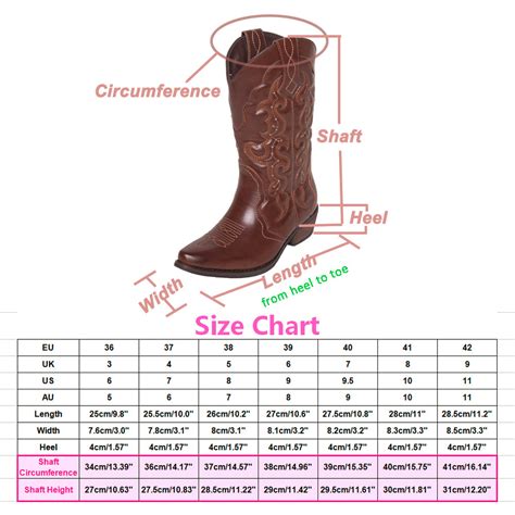 Cowboy Boots Width Chart