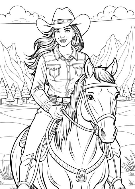 Cowgirl Coloring Pages