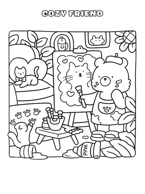 Cozy Friend Coloring Pages