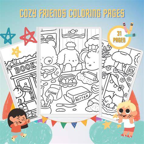 Cozy Friends Coloring Pages Pdf