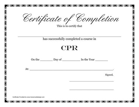 Cpr Certification Template