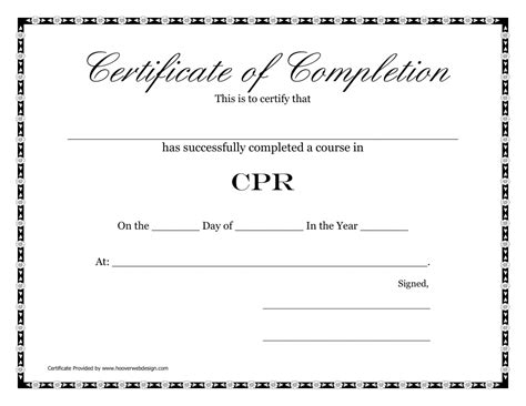 Cpr Certificate Template