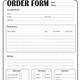 Craft Order Form Template Free