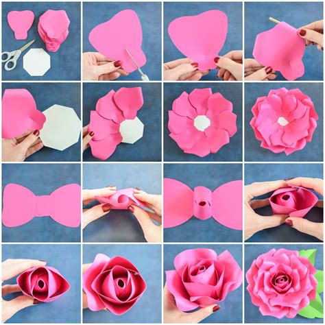 Craft Paper Rose Flowers Step By Step