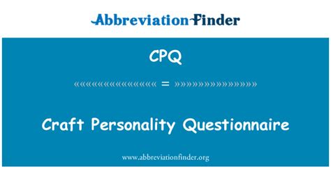 Craft Personality Questionnaire Free Test
