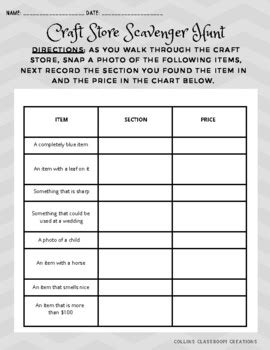 Craft Store Scavenger Hunt Win Creative Prizes