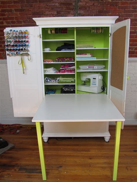 Crafting with fold out work table. Craft storage