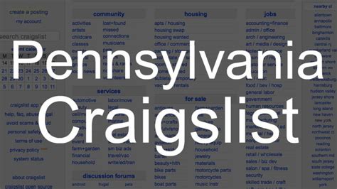 Craigslist PA for Beginners A Comprehensive Guide to Getting Started