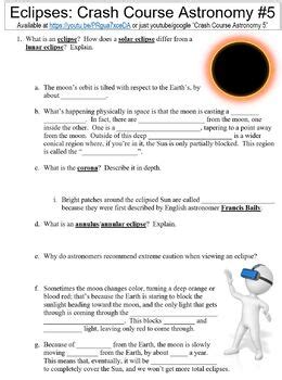 Crash Course Astronomy Worksheets