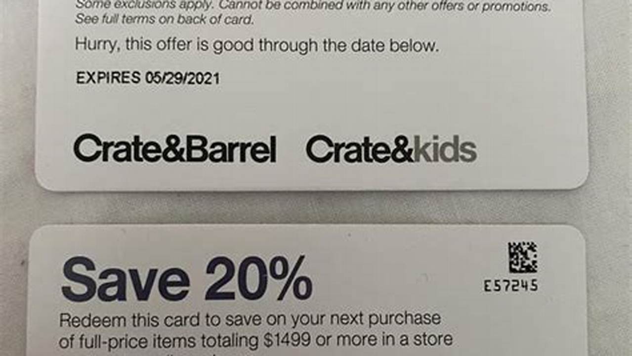 Crate And Barrel Promotion Code 2024 February