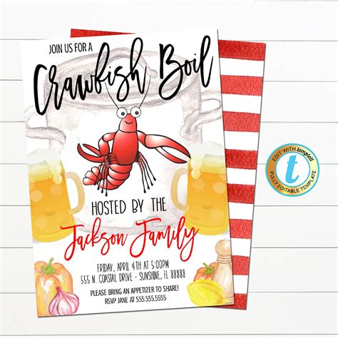 Crawfish Boil Invitations Free Printable