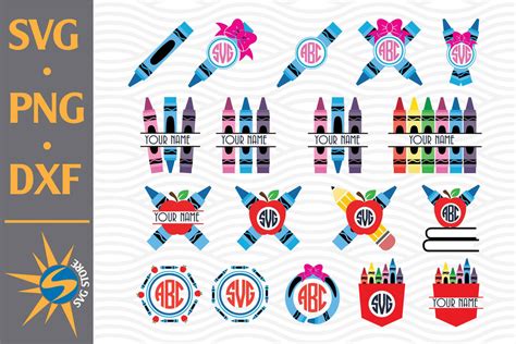 Download Crayon, Crayon Monogram Silhouette DXF Files