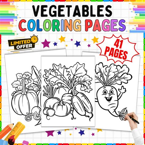 Crazy Vegetables Coloring Game Printable Book