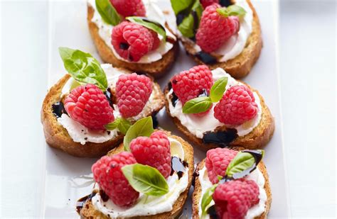 Cream Cheese and Raspberry Crostini