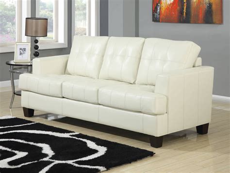 Cream Colored Leather Sofa