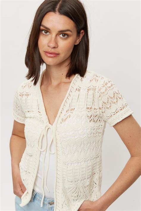 Cream Crochet Cardigan