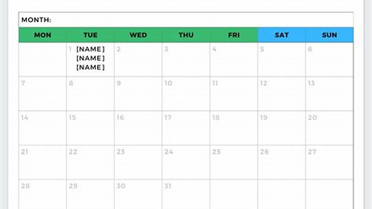 Create A Work Schedule Calendar