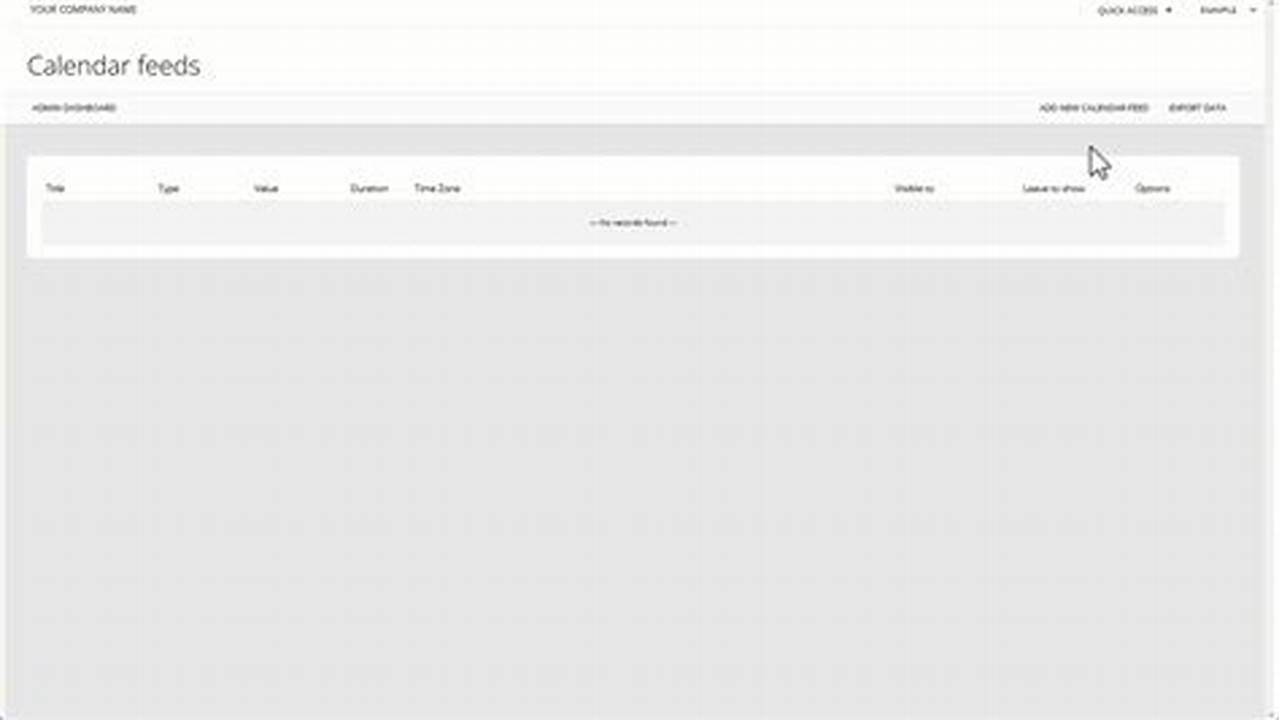 Create Calendar Feed