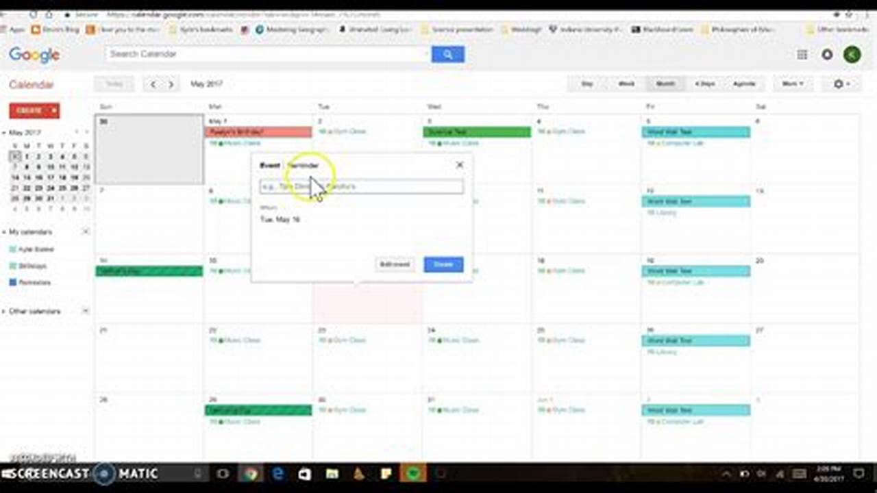 Create Calendar Google