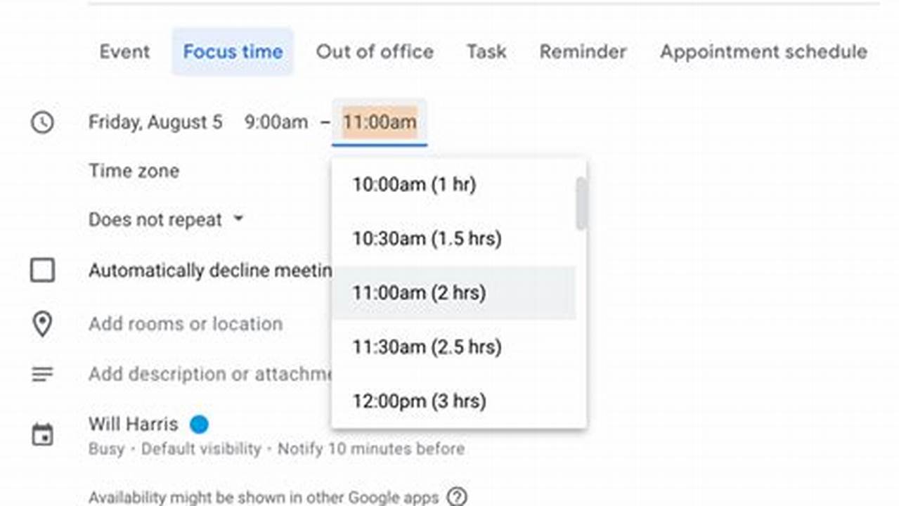 Create Focus Time In Google Calendar