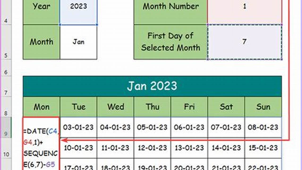 Create Interactive Calendar In Excel