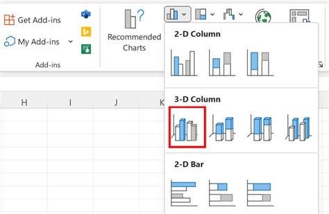 Create A 3d Clustered Column Chart From The Selected Data