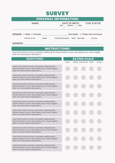 Create A Printable Questionnaire