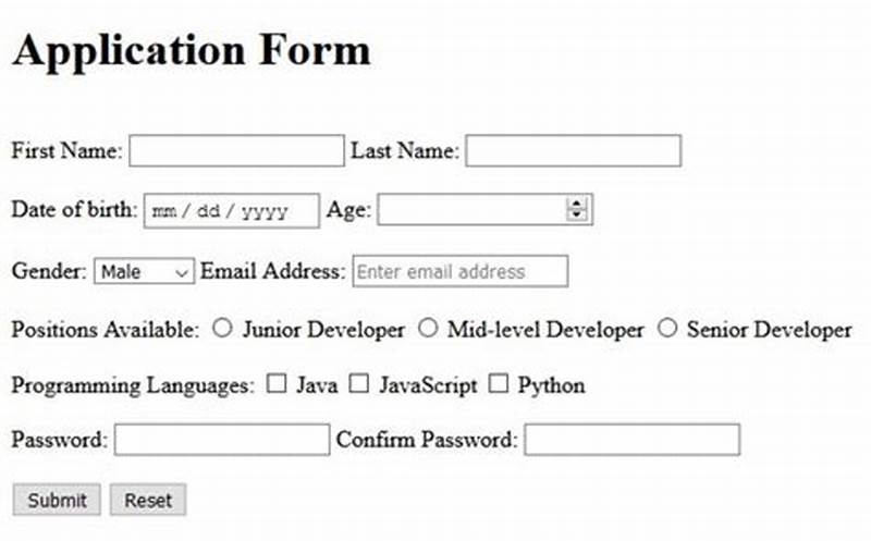 Create A Simple Form In Html