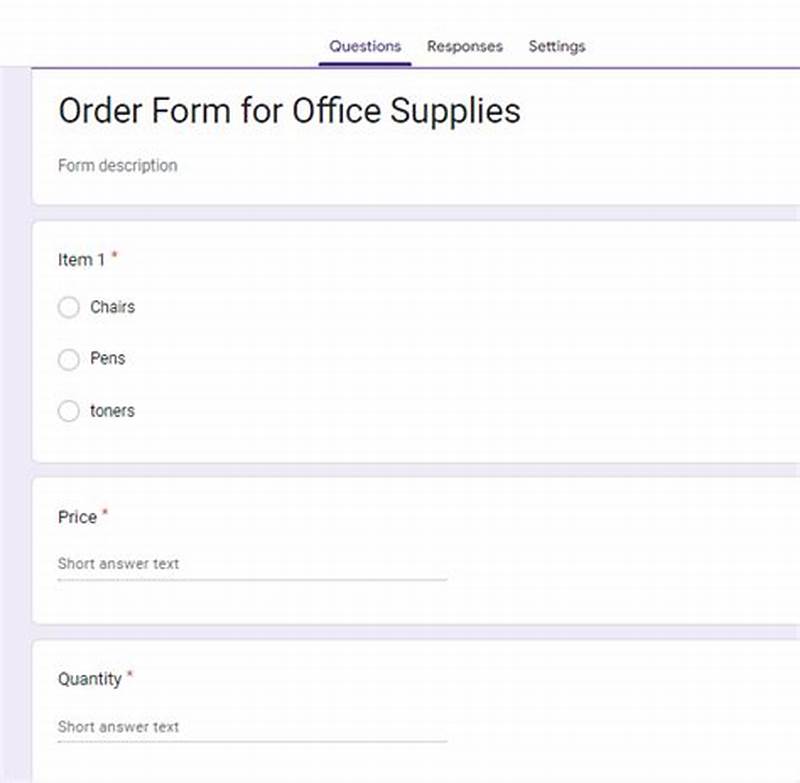 Create An Order Form Using Google Forms